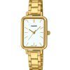 Reloj Casio Standard analógico de cuarzo en acero inoxidable dorado con esfera blanca LTP-V009G-7E para mujer