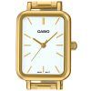 Reloj Casio Standard analógico de cuarzo en acero inoxidable dorado con esfera blanca LTP-V009G-7E para mujer