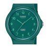 Reloj analógico Casio POP unisex con correa de resina de base biológica y esfera verde de cuarzo MQ-24B-3B