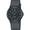 Reloj analógico Casio POP de cuarzo con correa de resina de base biológica y esfera negra MQ-24B-8B unisex