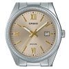 Reloj Casio Standard analógico de cuarzo con esfera beige y baño de iones de acero inoxidable MTP-1302DD-9AV para hombre