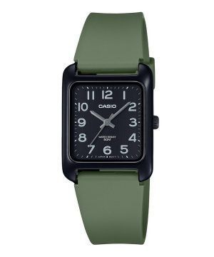 Reloj Casio Standard analógico de cuarzo con correa de resina verde y esfera negra MTP-B175-3BV para hombre