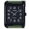 Reloj Casio Standard analógico de cuarzo con correa de resina verde y esfera negra MTP-B175-3BV para hombre