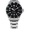 Ratio FreeDiver GMT Series Zafiro Acero inoxidable Esfera negra Automático RTF051 200M Reloj para hombre