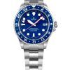 Ratio FreeDiver GMT Series Zafiro Acero inoxidable Esfera azul Automático RTF053 200M Reloj para hombre