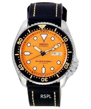 Reloj para hombre Seiko Automatic Diver's Ratio Black Leather SKX011J1-LS2 200M