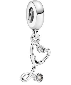 Charm colgante con forma de corazón y estetoscopio de Pandora 799072C01 para mujer