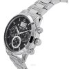 Reloj de cuarzo Bulova Sutton Big Date Chronograph de acero inoxidable con esfera negra 96B319 para hombre