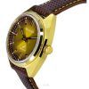 Reloj de cuarzo Bulova Jet Star con correa de cuero y esfera dorada 97B214 para hombre