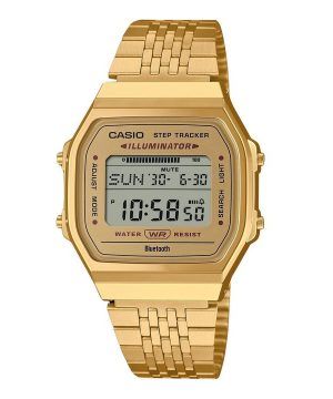 Reloj unisex Casio Vintage Digital Smartphone Link de acero inoxidable en tono dorado ABL-100WEG-9A