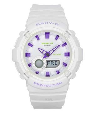 Reloj analógico digital Casio Baby-G con correa de resina y esfera blanca de cuarzo BGA-280DN-7A 100 m para mujer