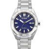 Reloj Citizen Eco-Drive de acero inoxidable con esfera azul BM7630-80L 100M para hombre