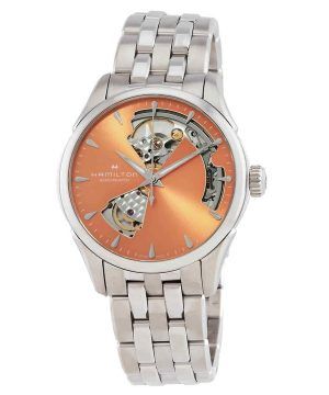 Reloj Hamilton Jazzmaster de acero inoxidable con esfera abierta en color albaricoque y automático H32215100 para mujer