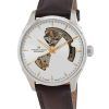 Reloj Hamilton Jazzmaster con correa de cuero y esfera plateada con corazón abierto, automático, H32675551 para hombre