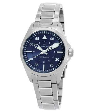 Hamilton Khaki Aviation Pilot Reloj automático de acero inoxidable con esfera azul H76215140 100M para hombre