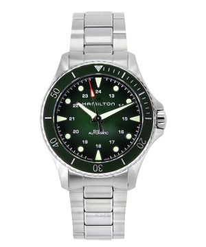 Hamilton Khaki Navy Scuba Reloj automático de buceo de acero inoxidable con esfera verde H82525160 300M para hombre