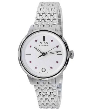 Mido Rainflower Acentos de cristal Esfera blanca Automático M043.207.11.011.00 M0432071101100 Reloj para mujer