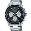 Reloj Casio Standard analógico de cuarzo con esfera negra y baño de iones de acero inoxidable MTP-1374D-1A3V para hombre