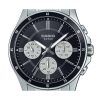 Reloj Casio Standard analógico de cuarzo con esfera negra y baño de iones de acero inoxidable MTP-1374D-1A3V para hombre