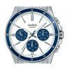 Reloj Casio Standard analógico de cuarzo con esfera blanca y baño de iones de acero inoxidable MTP-1374D-7A2V para hombre