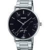 Reloj Casio Standard analógico de acero inoxidable con esfera negra inspirada en el mármol MTP-VT01DM-1A para hombre