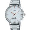 Reloj Casio Standard analógico de acero inoxidable con esfera blanca inspirada en el mármol MTP-VT01DM-7A para hombre