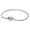 Pulsera Pandora Moments de plata con cierre en forma de corazón 590719-17 para mujer