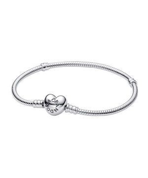 Pulsera Pandora Moments de plata con cierre en forma de corazón 590719-18 para mujer