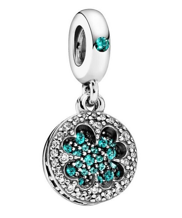 Charm colgante de plata con trébol de cuatro hojas de la suerte y circonita cúbica para mujer 797906NRGMX de Pandora