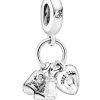 Charm colgante de biberón y zapatos de Pandora 798106CZ para mujer