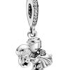 Charm colgante de plata de ley con pareja casada de Pandora con circonita cúbica transparente 798896C01 para mujer