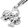 Charm colgante de plata de ley con pareja casada de Pandora con circonita cúbica transparente 798896C01 para mujer