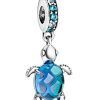 Charm colgante de tortuga marina de cristal de Murano Pandora 798939C01 para mujer