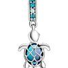 Charm colgante de tortuga marina de cristal de Murano Pandora 798939C01 para mujer