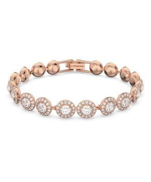 Pulsera de tenis con baño en oro rosa y cristales transparentes Una Angelic de Swarovski 5240513 para mujer