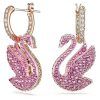 Pendientes colgantes con cristales de cisne de Swarovski en tono rosa y baño en oro rosa 5647544 para mujer