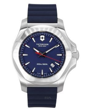 Reloj de buceo de cuarzo con esfera azul y correa de caucho inoxidable Victorinox Swiss Army 241688-1 200M para hombre