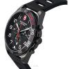 Reloj cronógrafo deportivo Victorinox Swiss Army Fieldforce con correa de caucho y esfera negra de cuarzo 241889 100M para hombr