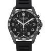 Reloj cronógrafo deportivo Victorinox Swiss Army Fieldforce con correa de caucho y esfera negra de cuarzo 241926-1 100M para hom