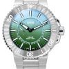 Reloj automático Oris Aquis Analog Edición limitada con esfera verde para buceo 01 743 7734 4197-Set 300M para hombre con correa