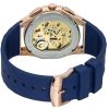 Reloj cronógrafo de cuarzo Bulova Marc Anthony CURV con correa de caucho y esfera azul 97A185 para hombre