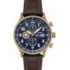 Reloj de cuarzo para hombre AVI-8 Hawker Hurricane Classic Chronograph con correa de piel y esfera azul almirante AV-4011-0O