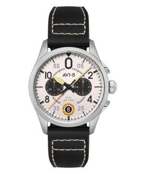 Reloj de cuarzo para hombre AVI-8 Spitfire Lock Chronograph Imperial War Museums Edition Bethlem con esfera blanca AV-4089-0B