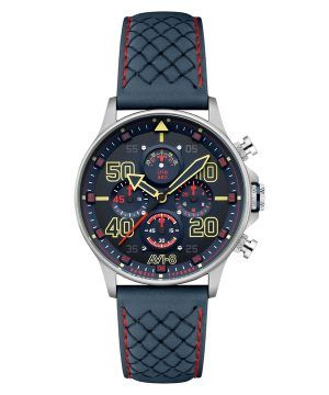 Reloj de cuarzo con esfera azul y correa de piel Rumbold AVI-8 Hawker Typhoon Coningham Chronograph AV-4093-0C para hombre