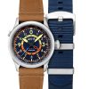 Reloj automático para hombre AVI-8 Flyboy Wingman Worldtimer GMT con esfera azul atlántico AV-4120-01 y correa adicional