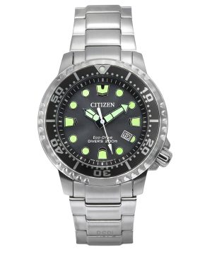 Reloj Citizen Promaster Dive Eco-Drive para hombre, acero inoxidable, esfera gris, BN0167-50H, 200 m