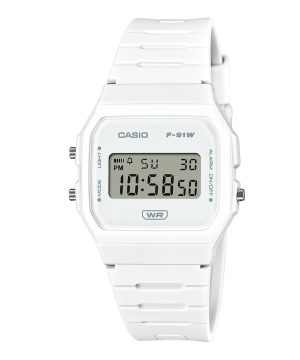 Casio Pop Digital Bio-Based White Resin Strap Quartz F-91WB-7A 100M Unisex Watch