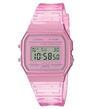 Reloj unisex Casio Youth Pink Resin Digital F-91WS-4 F91WS-4