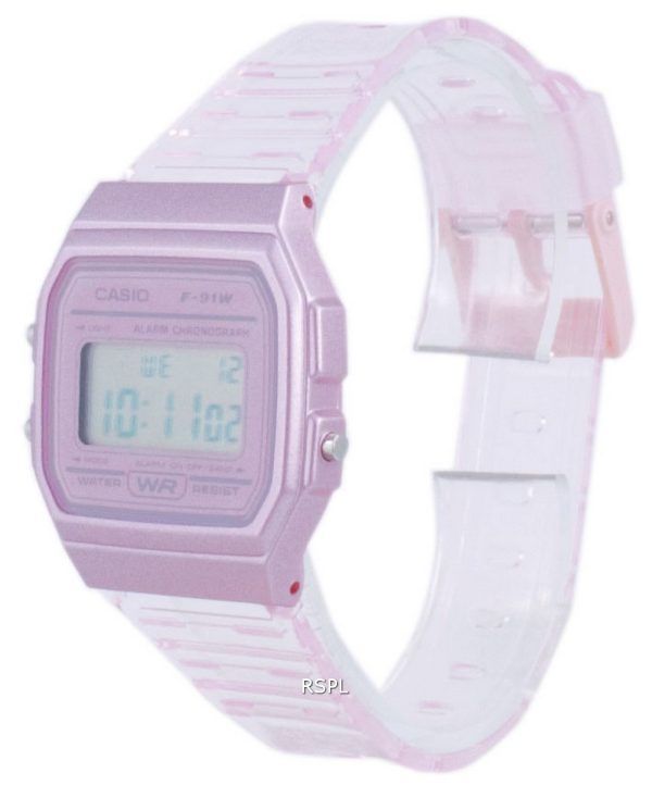 Reloj unisex Casio Youth Pink Resin Digital F-91WS-4 F91WS-4