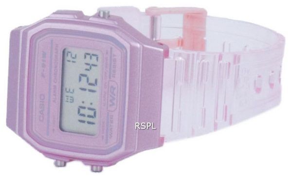 Reloj unisex Casio Youth Pink Resin Digital F-91WS-4 F91WS-4